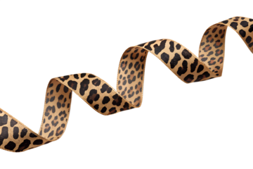 Leopard pattern ribbon, savage-chic decorative band with alpha channel for overlays
