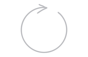 グレーの回転する矢印アイコン　上（更新・リロード・循環） Rotating Arrow Icon (Refresh, Reload, Cycle)