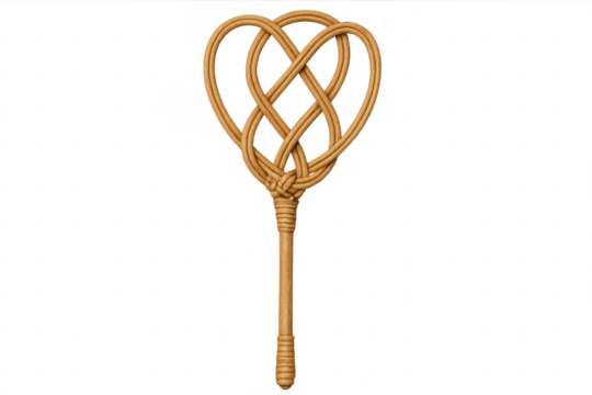 Woven whisk made of wicker on transparent background - Powered by Adobe