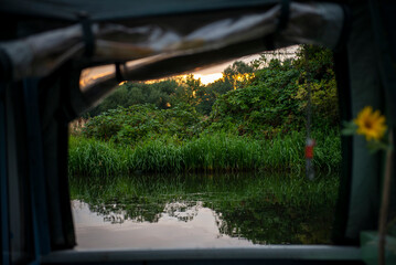 Lake View From Yacht Forest Nature Scene