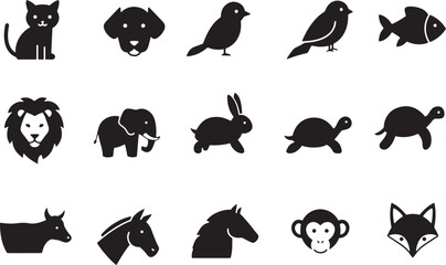 animals icons set