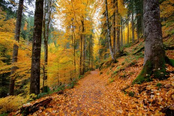 Obraz premium Autumnal forest path (3)