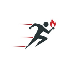Premium Fire run race hero logo design Earth Shohag