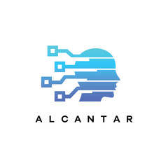 Premium Human tech logo design Earth Shohag