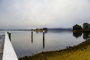 The photo showcases the beautiful scenery on both sides of the Lake Burley Griffin