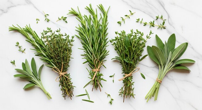 different types of fresh herbs 