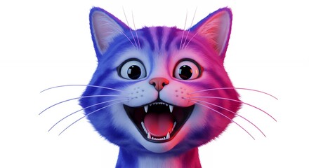 Obraz premium Smiling cartoon cat face