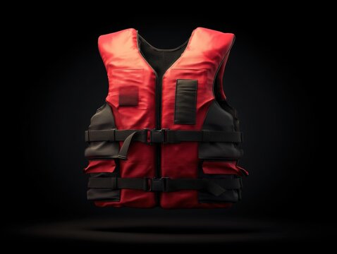Bright Red Life Vest for Water Safety and Outdoor Activities