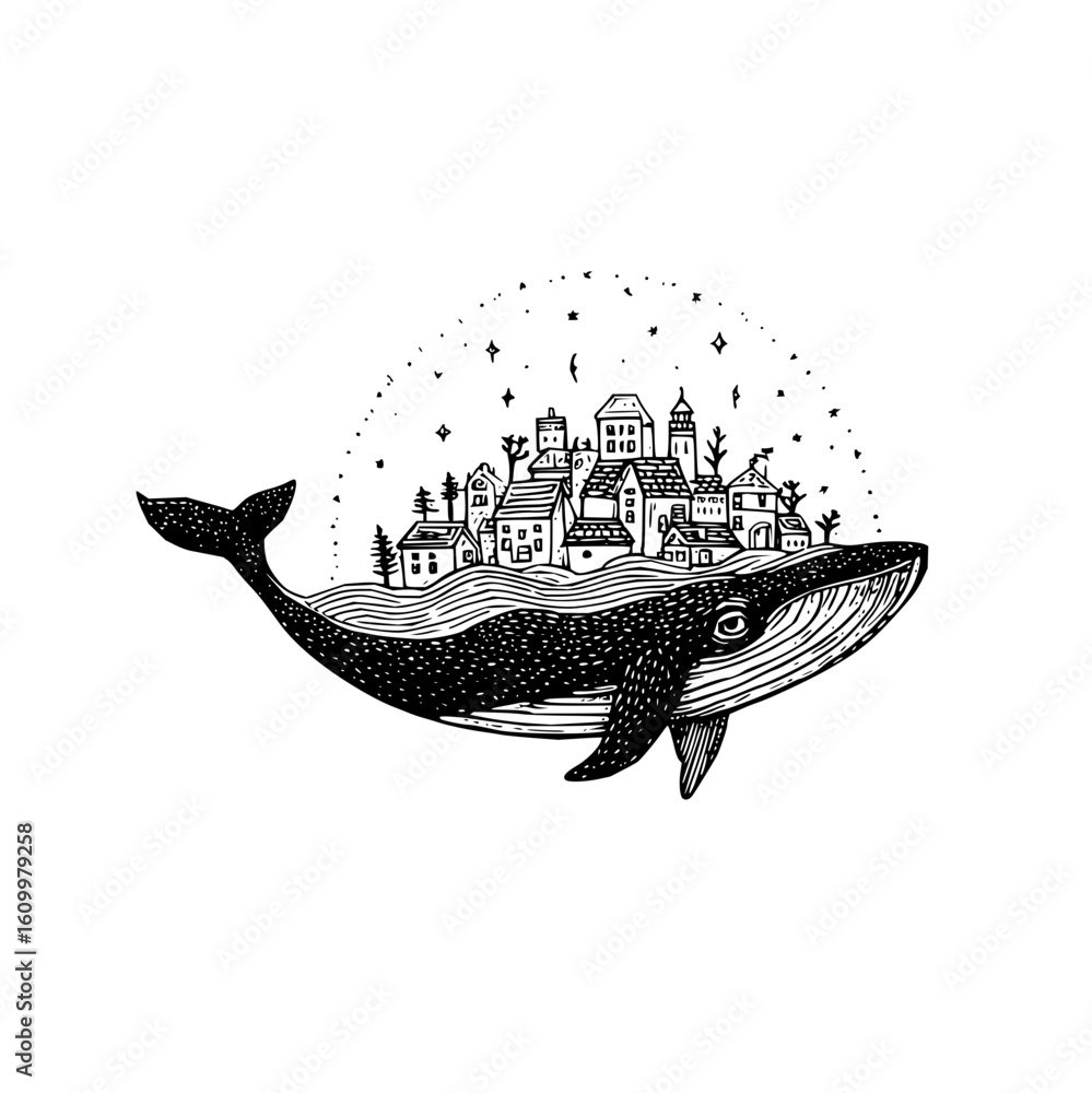 Poster whale city technology innovation digital transformation ai machine learning cloud computing iot data