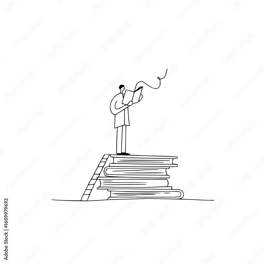 Poster tech knowledge innovation reading books ladder development learning growth education technology stud