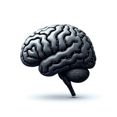 Human brain illustration with digital network overlay