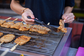 Flipping Chicken Breast Skewers