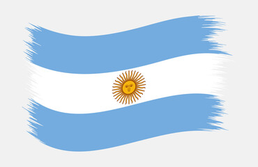 Argentina National Flag Brush Stroke Vector
