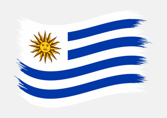Obraz premium Uruguay National Flag Brush Stroke Vector