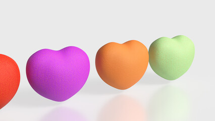 The Multi Color Heart for Health or Love concept 3d Rendering