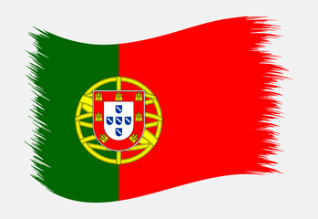 Obraz premium Portugal National Flag Brush Stroke Vector