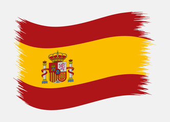 Spain National Flag Brush Stroke Vector