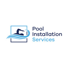 Premium Pool Swimming logo design Earth Shohag