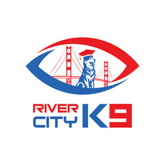 Premium K9 Dog training Dog bridge eye logo design Earth Shohag