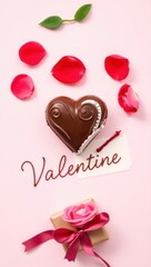 Sweet Valentine: Heart-Shaped Chocolate with Romantic Details