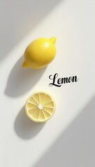 Lemon Essence: Minimalist Citrus Focus on White