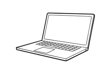 Modern silver laptop with a blank screen, isolated on a white background, perfect for showcasing technology and business
