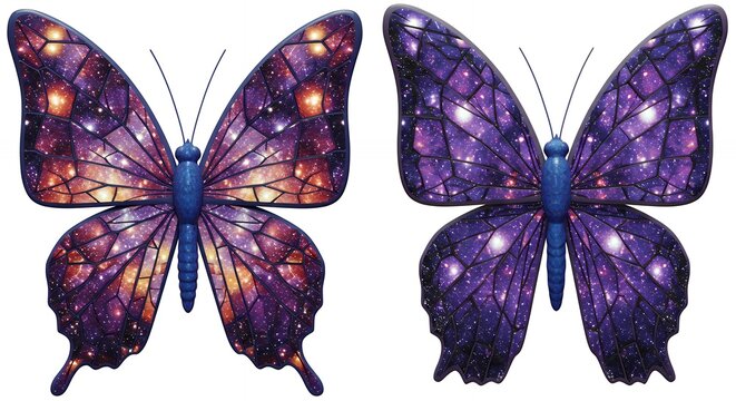 Purple butterfly wings design illustration