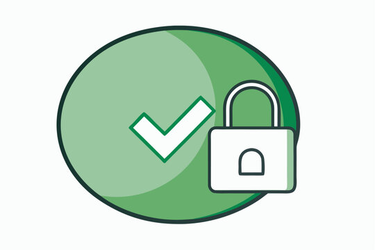 Secure green button lock icons symbolize digital protection and safe web access