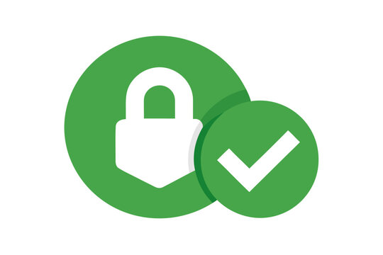 Green lock icon: secure web protection symbol
