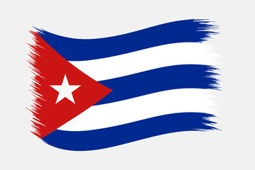Cuba National Flag Brush Stroke Vector