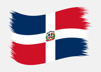 Dominican Republic National Flag Brush Stroke Vector