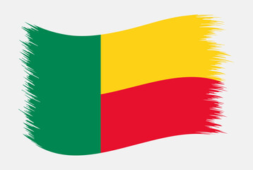 Benin National Flag Brush Stroke Vector