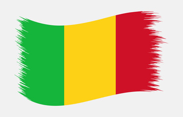 Mali National Flag Brush Stroke Vector