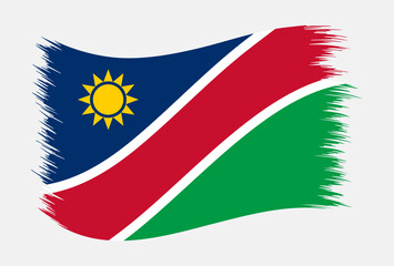 Namibia National Flag Brush Stroke Vector