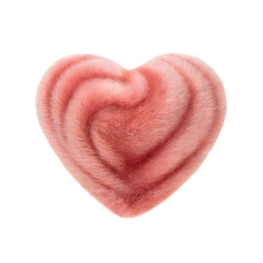 Soft blush pink faux fur heart, a trendy and cozy Valentine's Day accent, perfect for expressing love and warmth in modern designs