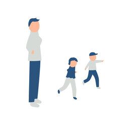 秋を過ごす家族のイラスト