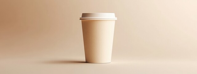 Minimalist Coffee Cup on Soft Background for Beverage Designs
