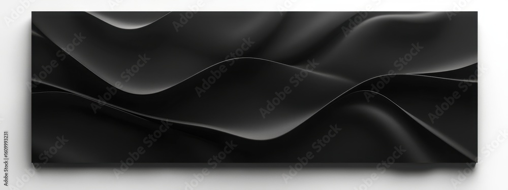 Poster abstract black waves in smooth curves and textures perfect for design