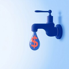 Money Dripping From Faucet Concept