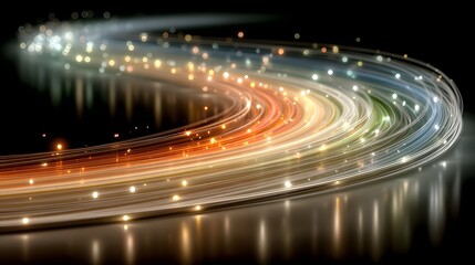 Fototapeta premium Dynamic abstract light trails forming a curving