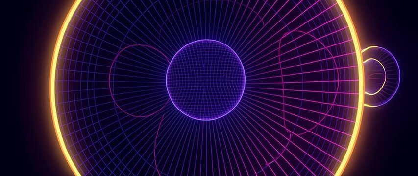 Anamorphic video 3D rendering of megaphone icon neon light sound icon, audio, speaker