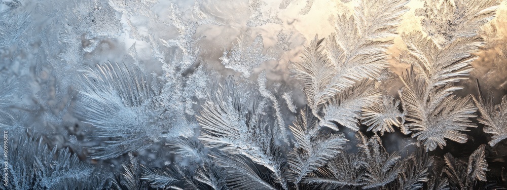 Aufkleber frosty windowpane with intricate patterns of ice crystals forming