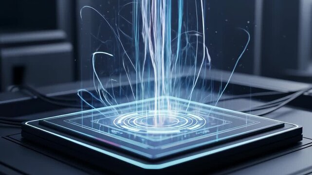 Futuristic Tech Device with Energy Projection