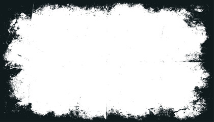 Distressed white crumpled paper framed with black grunge. Suitable for backgrounds, overlays, textures, design elements, and artistic projects.