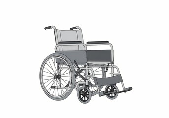 Fototapeta premium Standard manual wheelchair vector illustration isolated on white background