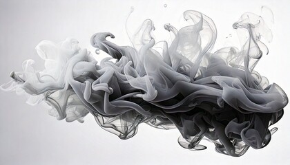 grey-smoke-isolated-0n-white background, ai generated. 