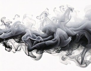 grey-smoke-isolated-0n-white background, ai generated. 