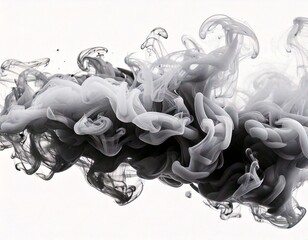 grey-smoke-isolated-0n-white background, ai generated. 