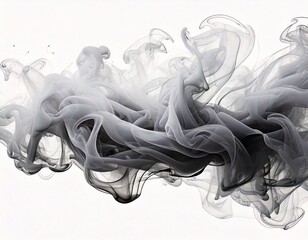 grey-smoke-isolated-0n-white background, ai generated. 