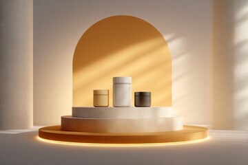 Best-seller product highlighted on a podium with minimalist background.